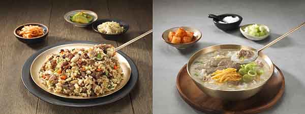 프레시지가 1인 가구를 위해 출시한 신제품 광양식 소불고기 볶음밥(왼쪽)과 나주식 곰탕 국밥. 사진=프레시지 제공